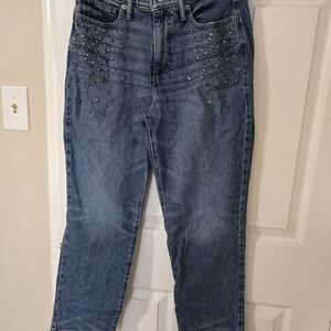Lucky Brand Studded Straight Leg Jeans - Blue